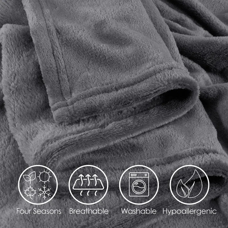 Carsonhill Reversible Mink Faux Fur Plush Fleece Throw/ Blanket