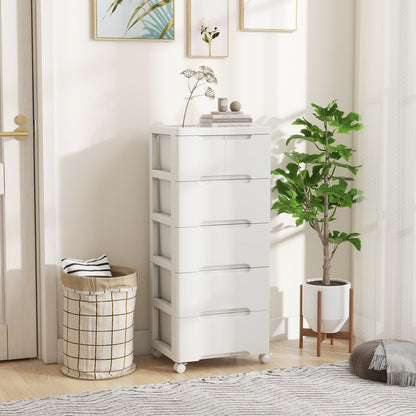 COSTWAY Rolling Storage Cabinet Vertical Storage Unit with 6 Drawers