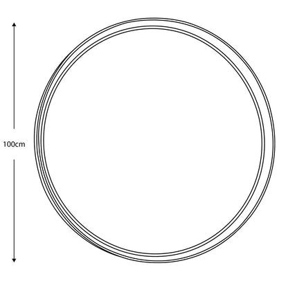 Keaton Walnut round Mirror, 100Cm