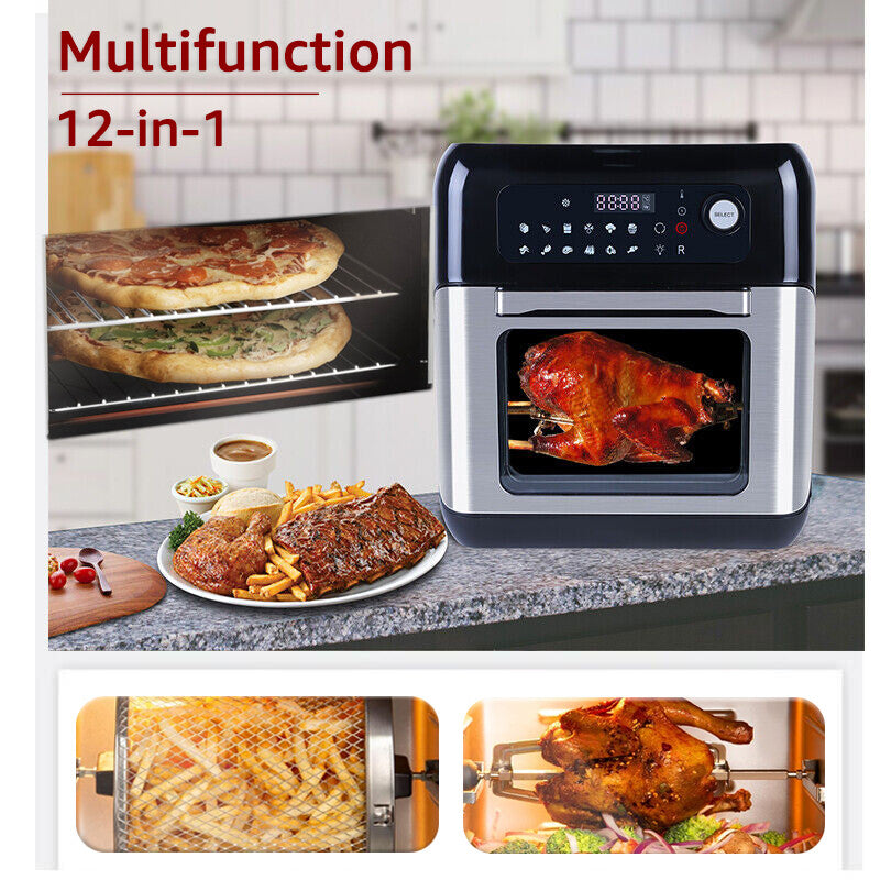 UTEN 10L 1500W Air Fryer Low Fat Healthy Cooker Oil Free Fry Oven Frying Chip XL