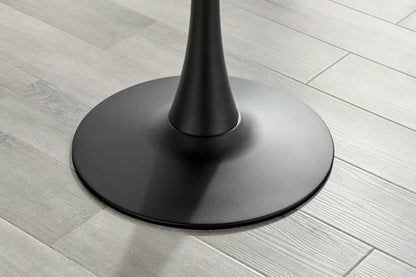 Eubanks 80cm Round Dining Table with White Marble Effect and 2 Velvet Chairs