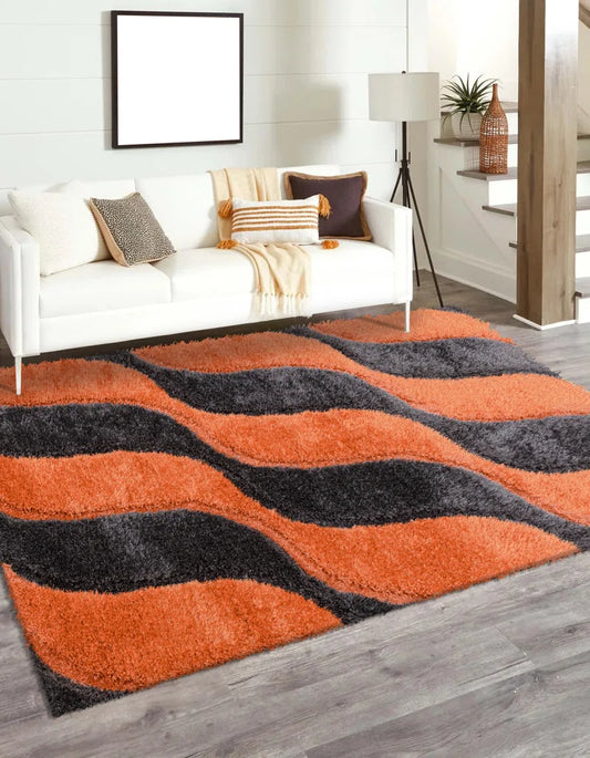 Ajka Geometric Machine Tufted Shag 160Cm X 230Cm Indoor / Outdoor Area Rug