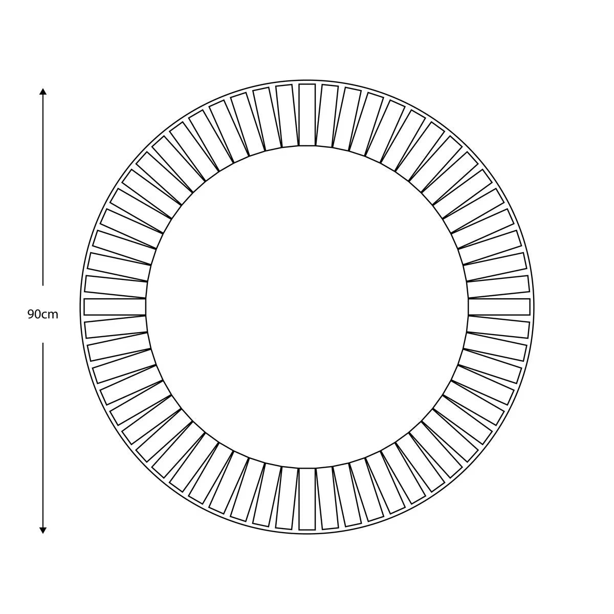 Mondello round Mirror, 90Cm
