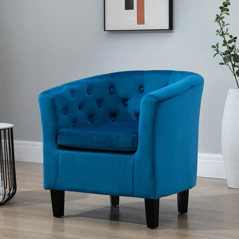 Tarbes Velvet Upholstered Barrel Chair