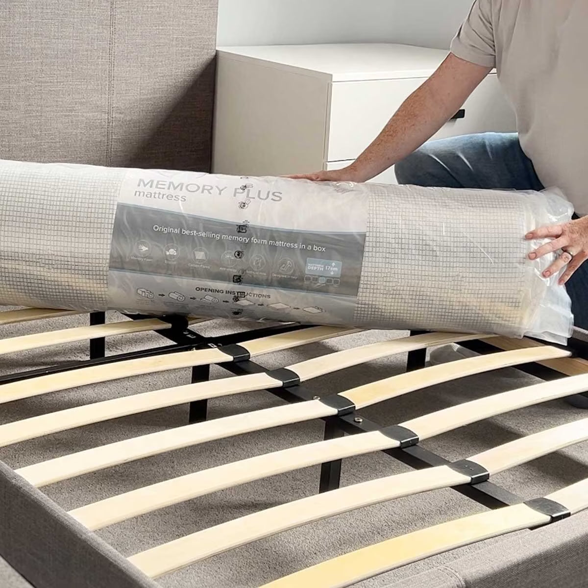 Memory plus Rolled Mattress in 5 Sizes