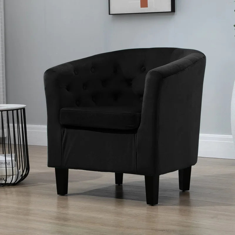 Tarbes Velvet Upholstered Barrel Chair