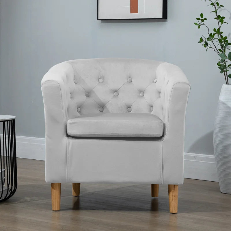 Tarbes Velvet Upholstered Barrel Chair