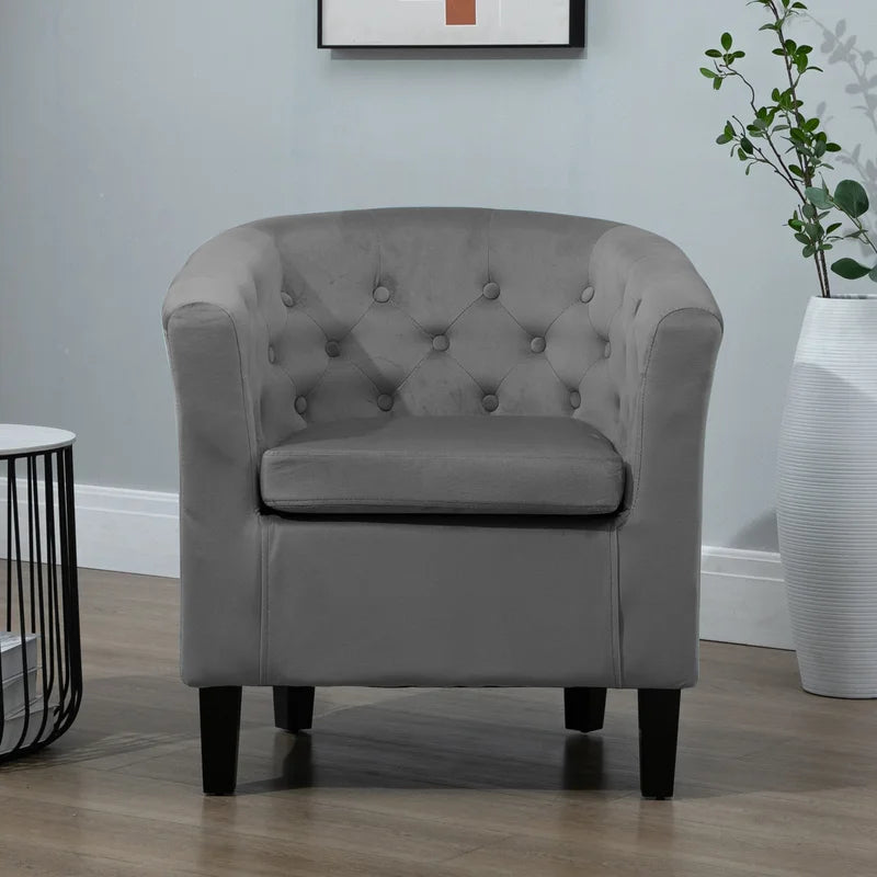 Tarbes Velvet Upholstered Barrel Chair
