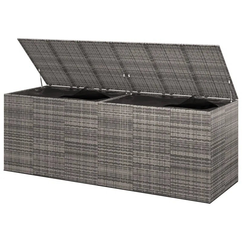 Garden Cushion Box PE Rattan 291X100.5X104 Cm