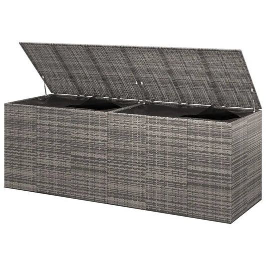 Garden Cushion Box PE Rattan 291X100.5X104 Cm
