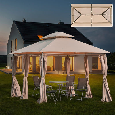 Outdoor Gazebo Canopy W/ LED Solar Light