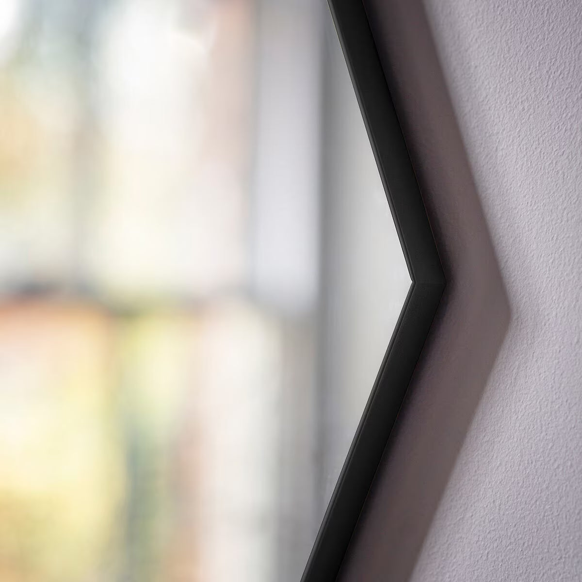 Bowie Black Octagon Mirror, 80Cm