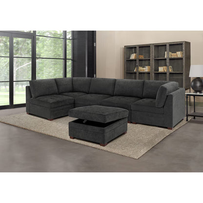 Tisdale Dark Grey Fabric Corner Chair