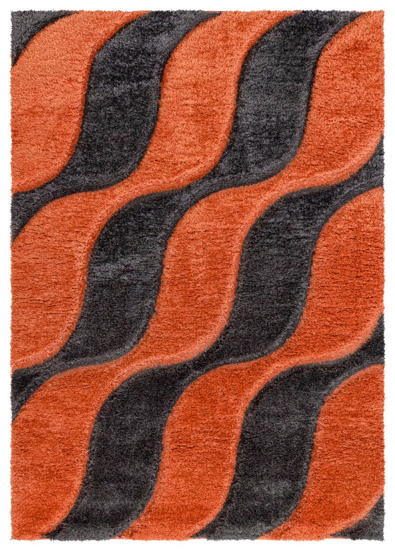 Ajka Geometric Machine Tufted Shag Rug