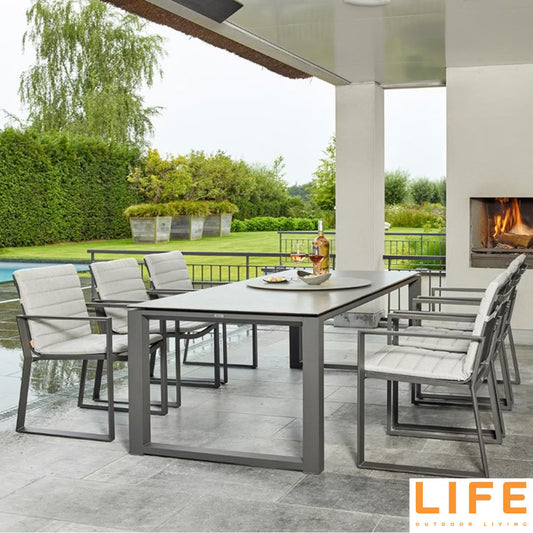 7 Piece Dining Set with Ceramic Dining Table