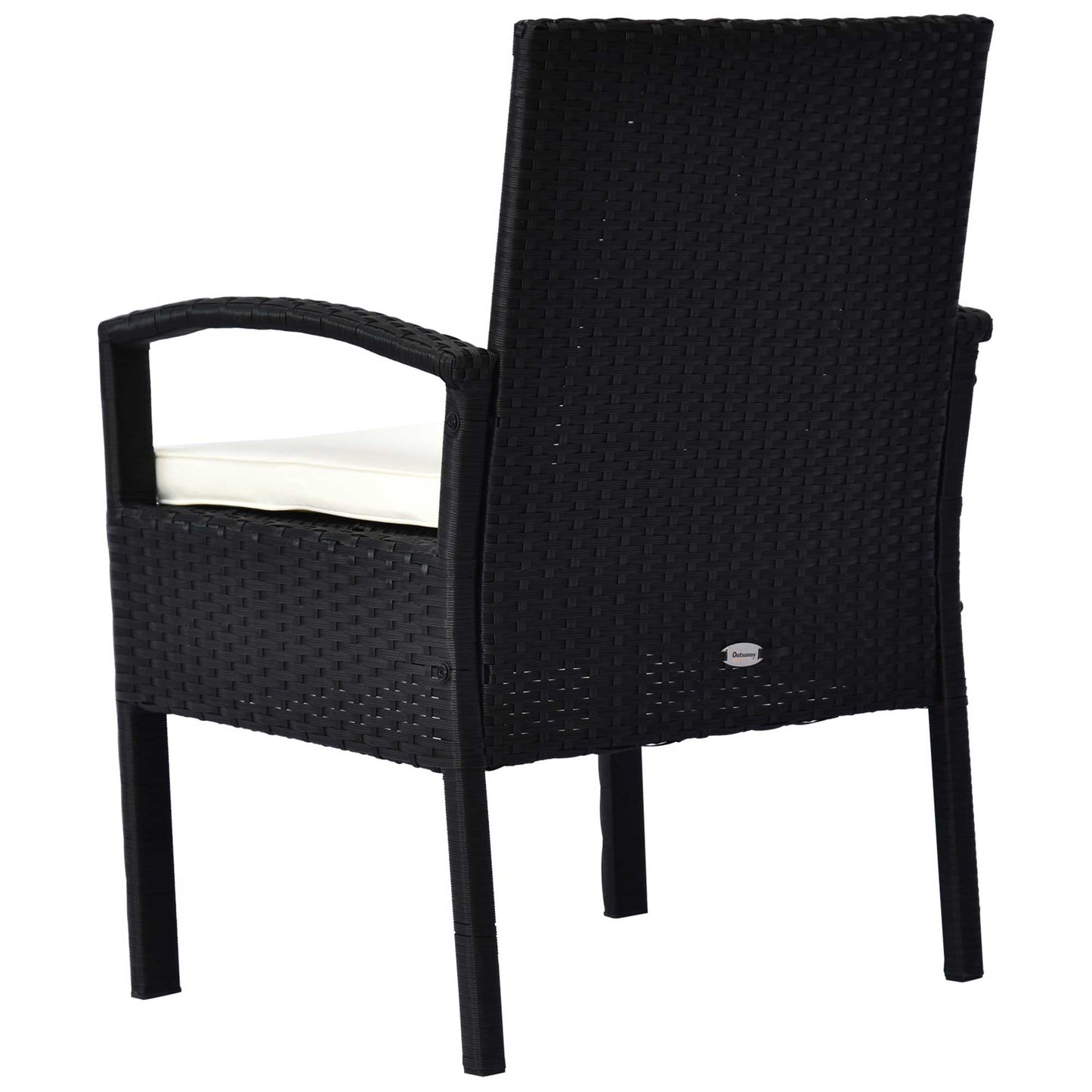 Rattan Bistro Set, 3 Pieces Garden Furniture Set with Cushions