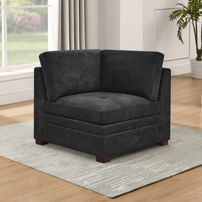 Tisdale Dark Grey Fabric Corner Chair