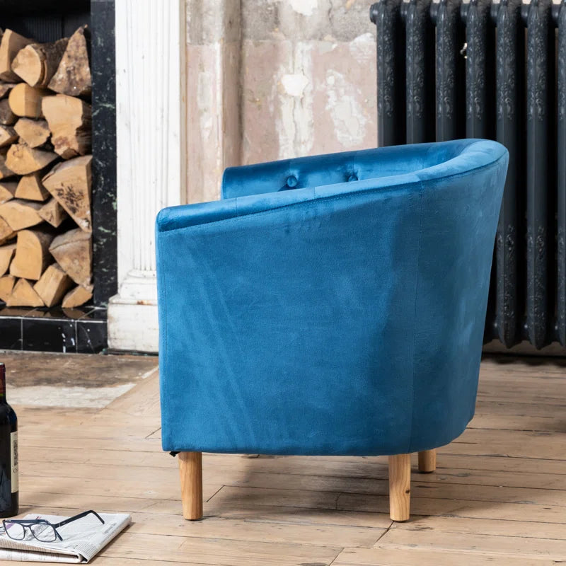Tarbes Velvet Upholstered Barrel Chair