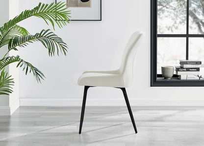 Eubanks 80cm Round Dining Table with White Marble Effect and 2 Velvet Chairs