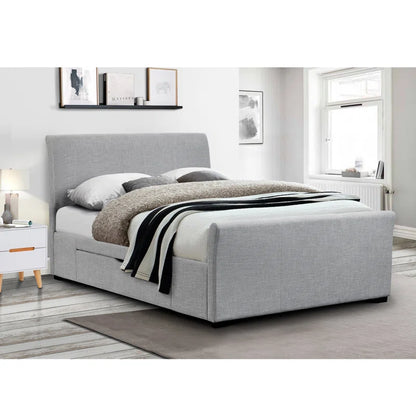 Callision Double Upholstered Sleigh Bed with Mattress - 4'6