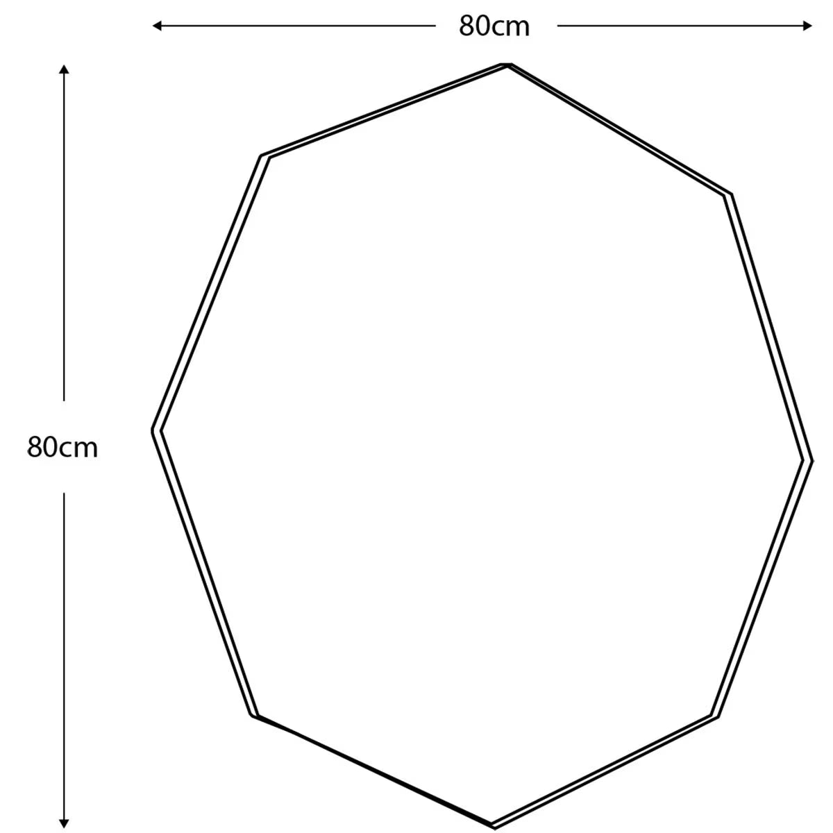Bowie Black Octagon Mirror, 80Cm