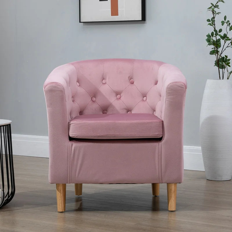 Tarbes Velvet Upholstered Barrel Chair