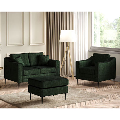Aspen Green Velvet Footstool