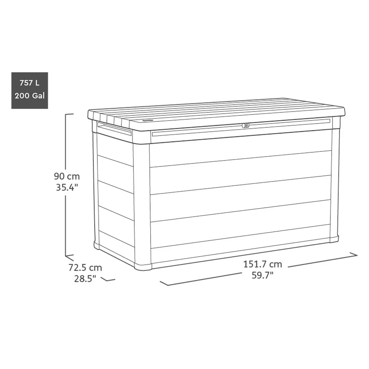 Cortina 757 Litre (200 Gallon) Outdoor Storage Deck Box