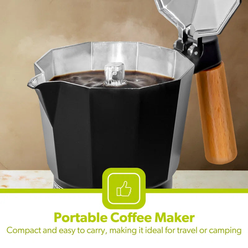 Italian Espresso Coffee Maker Stovetop Moka Pot (6 Cups/300Ml)Traditional