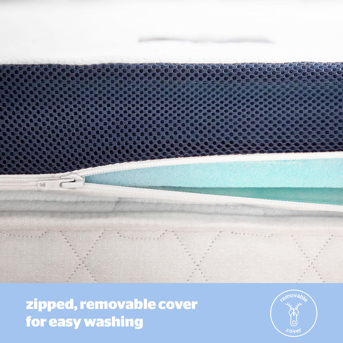 Wellbeing Cool Touch Memory Foam Mattress Topper, Double