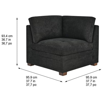 Tisdale Dark Grey Fabric Corner Chair