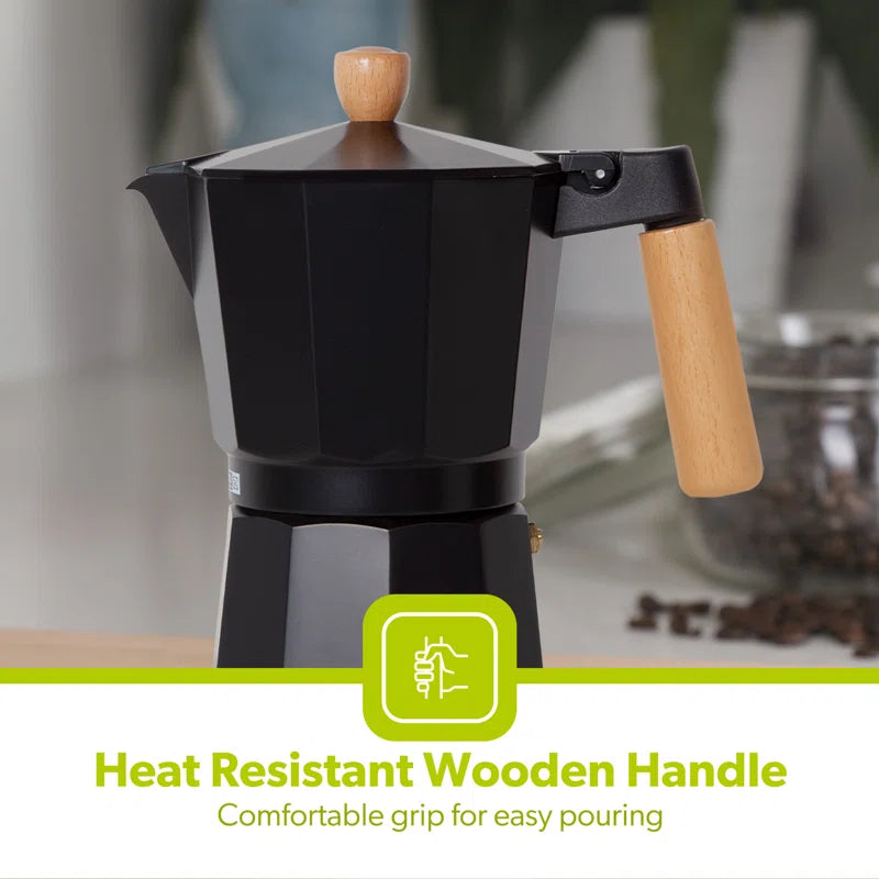 Italian Espresso Coffee Maker Stovetop Moka Pot (6 Cups/300Ml)Traditional
