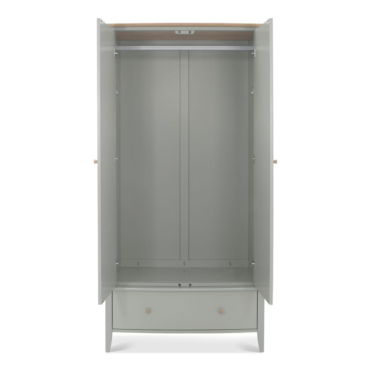 Whitby Scandi Oak & Grey Double Wardrobe