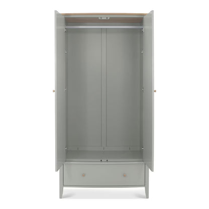 Whitby Scandi Oak & Grey Double Wardrobe