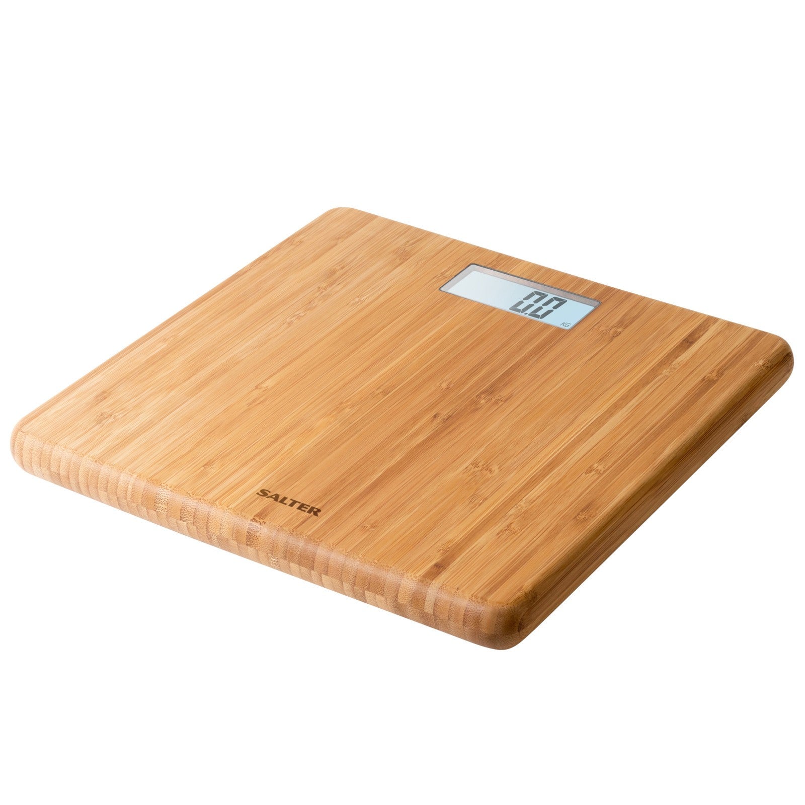 Salter Digital Bathroom Scale FSC Eco Bamboo Platform USB Rechargeable Design