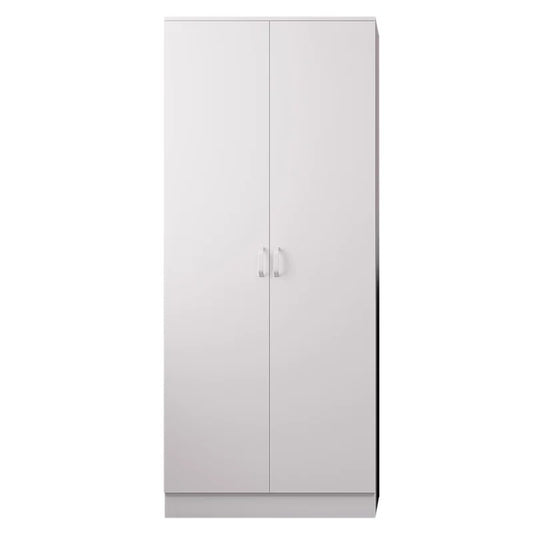 Lycinda Double Wardrobe with Two Doors - Matte Finish, Scratch-Resistant, Brushed Chrome Metal Handles