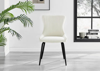 Eubanks 80cm Round Dining Table with White Marble Effect and 2 Velvet Chairs