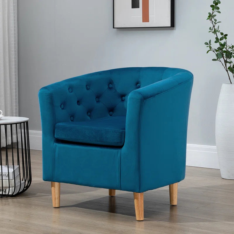 Tarbes Velvet Upholstered Barrel Chair