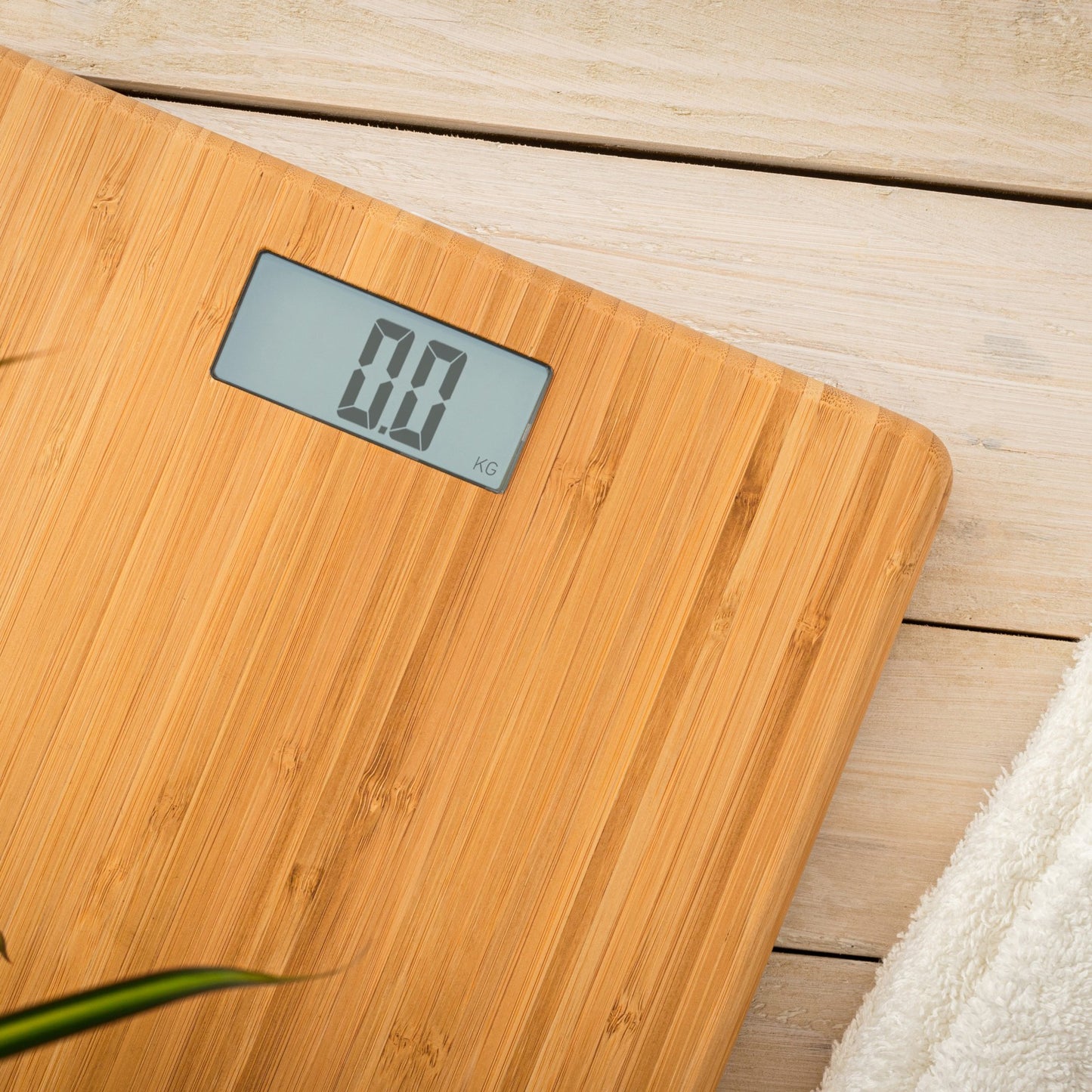 Salter Digital Bathroom Scale FSC Eco Bamboo Platform USB Rechargeable Design