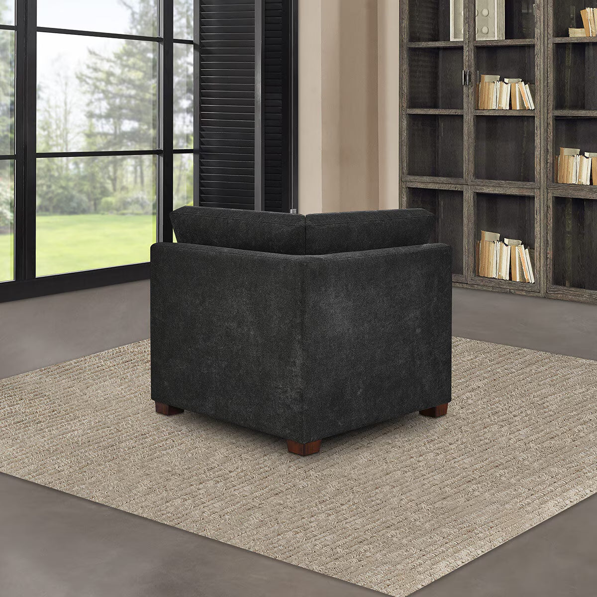 Tisdale Dark Grey Fabric Corner Chair