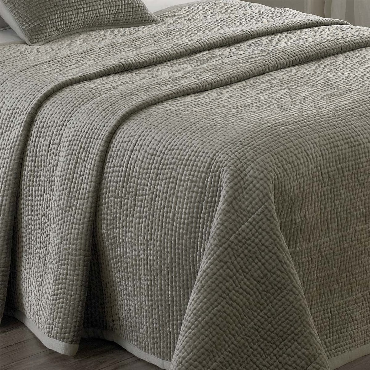 Brooklands Silver Quilted King Bedspread, 240 X 250 Cm
