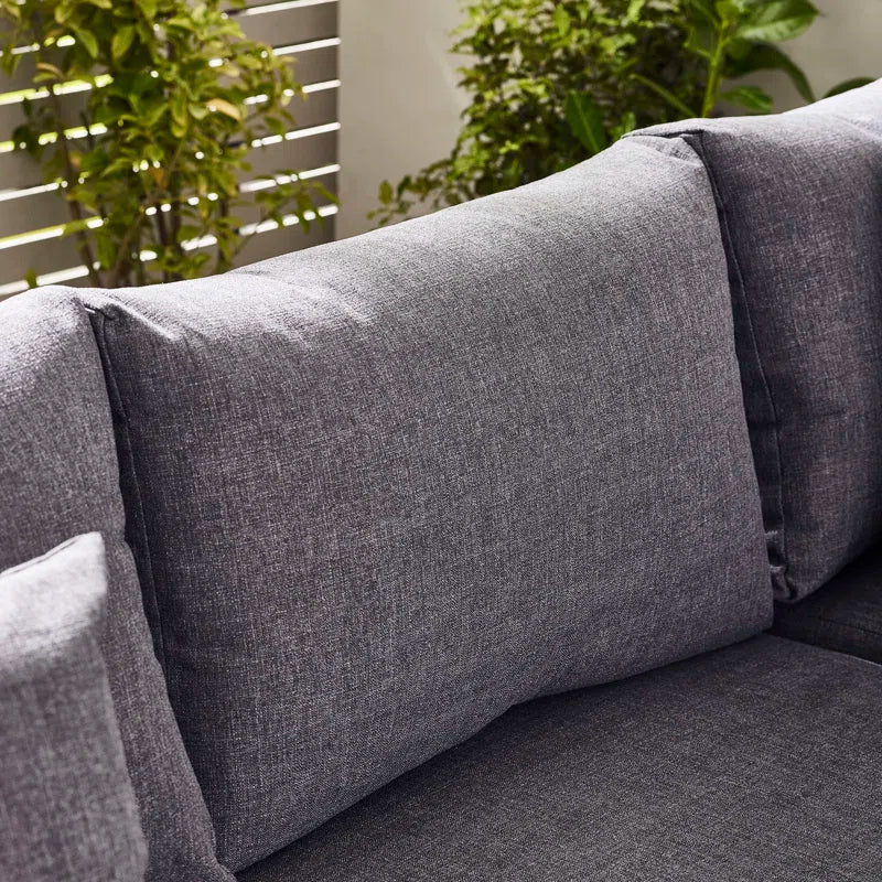 Loreto 6-Seater Outdoor Corner Sofa Set with Integrated Side Tables for Contemporary Garden Patios (Cover Included)