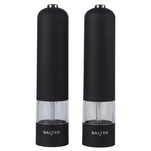 Salter Salt & Pepper Mills Electric Grinder Ceramic Mechanism 1 Button Easy Use