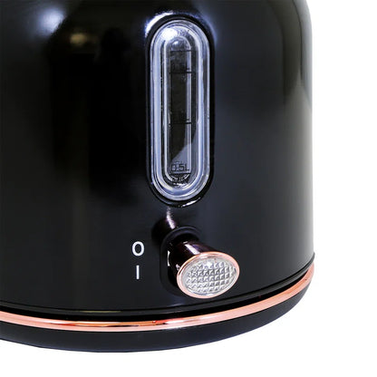 Black and Rose Gold Kettle and Toaster Set