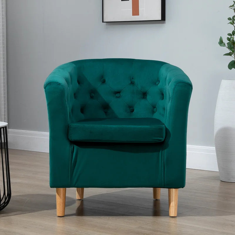 Tarbes Velvet Upholstered Barrel Chair