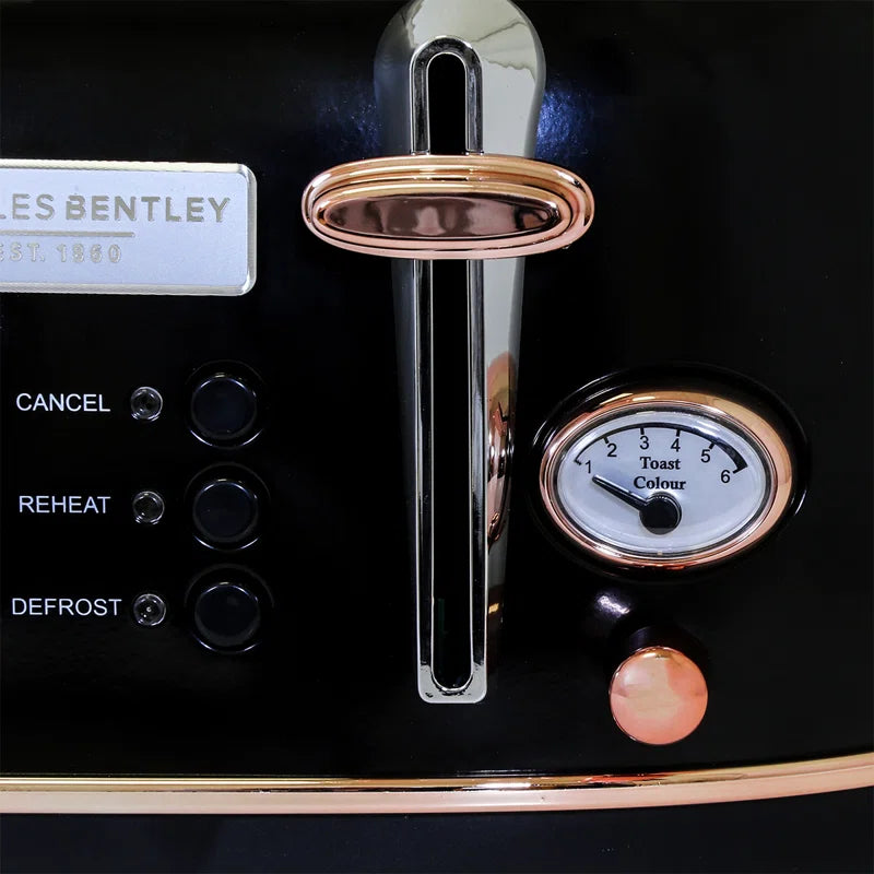 Black and Rose Gold Kettle and Toaster Set