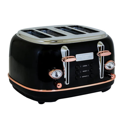 Black and Rose Gold Kettle and Toaster Set