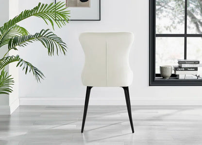 Eubanks 80cm Round Dining Table with White Marble Effect and 2 Velvet Chairs