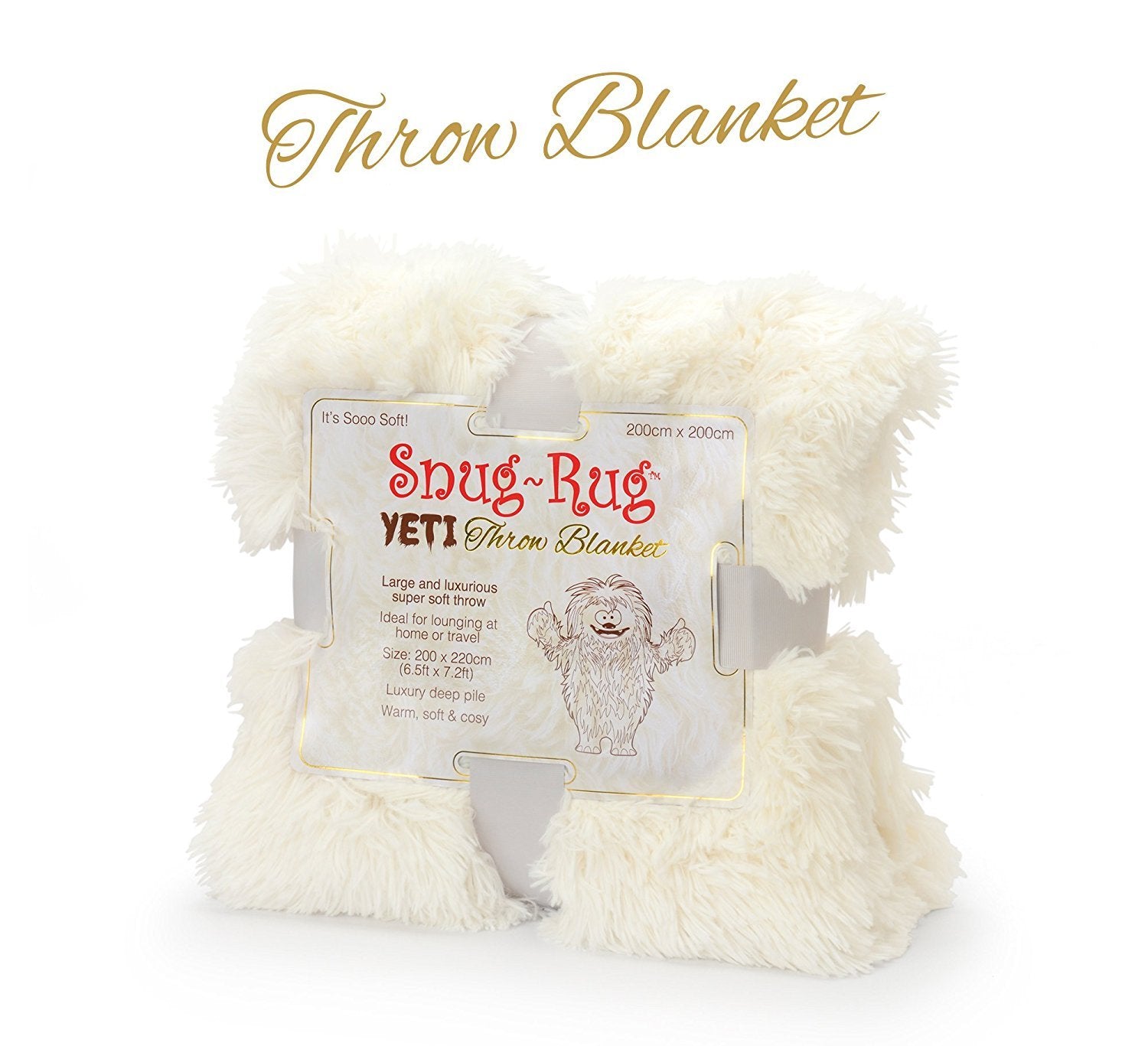 Extra Large Fleece Blanket Throw King Size White Cream Yeti for Winter Bed Sofa