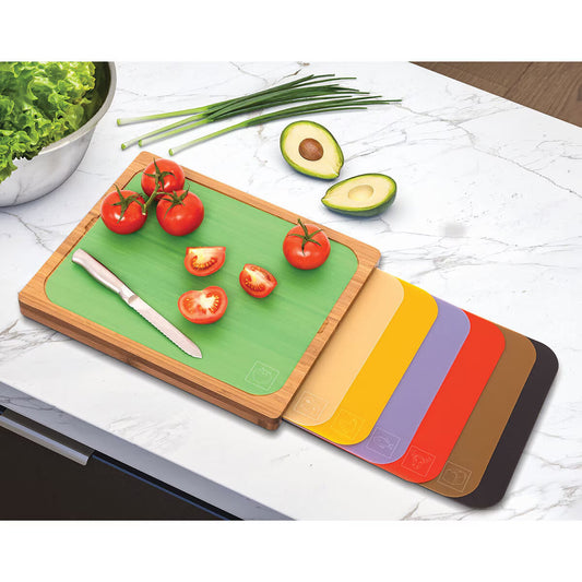 7 Colour Coded Bamboo Chopping Mats